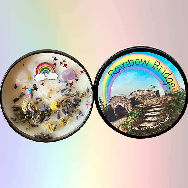 Raven’s Hearth - Wholesale Jar/Filled Candle - Rainbow Bridge Soy Candle | Pet Loss | Grief 1