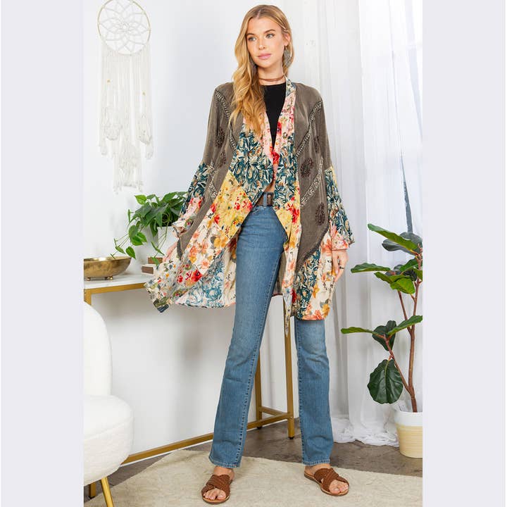 Gravel Women Bohemian Kimono Shrug (ALSO IN PLUS) for wholesale on Faire