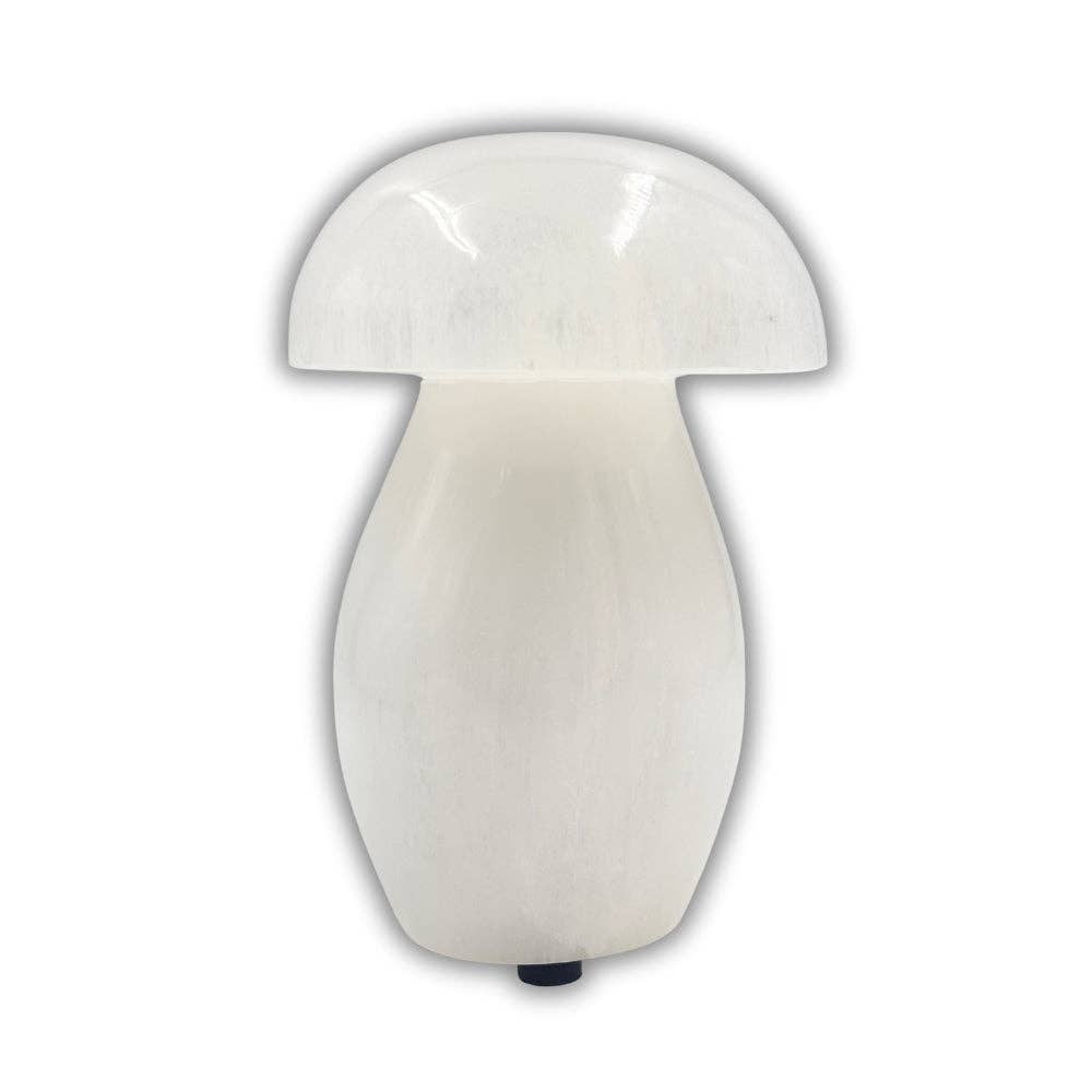 Earths Elements Wholesale - Wholesale Accent/Desk Lamp - Selenite - Lamp, Large Mushroom1