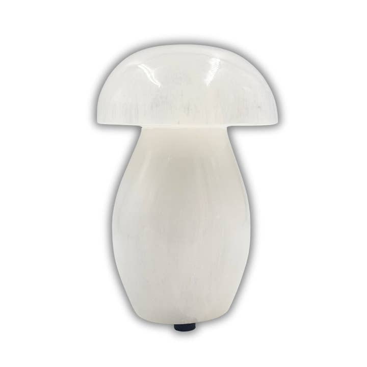 Earths Elements Wholesale - Wholesale Accent/Desk Lamp - Selenite - Lamp, Large Mushroom1