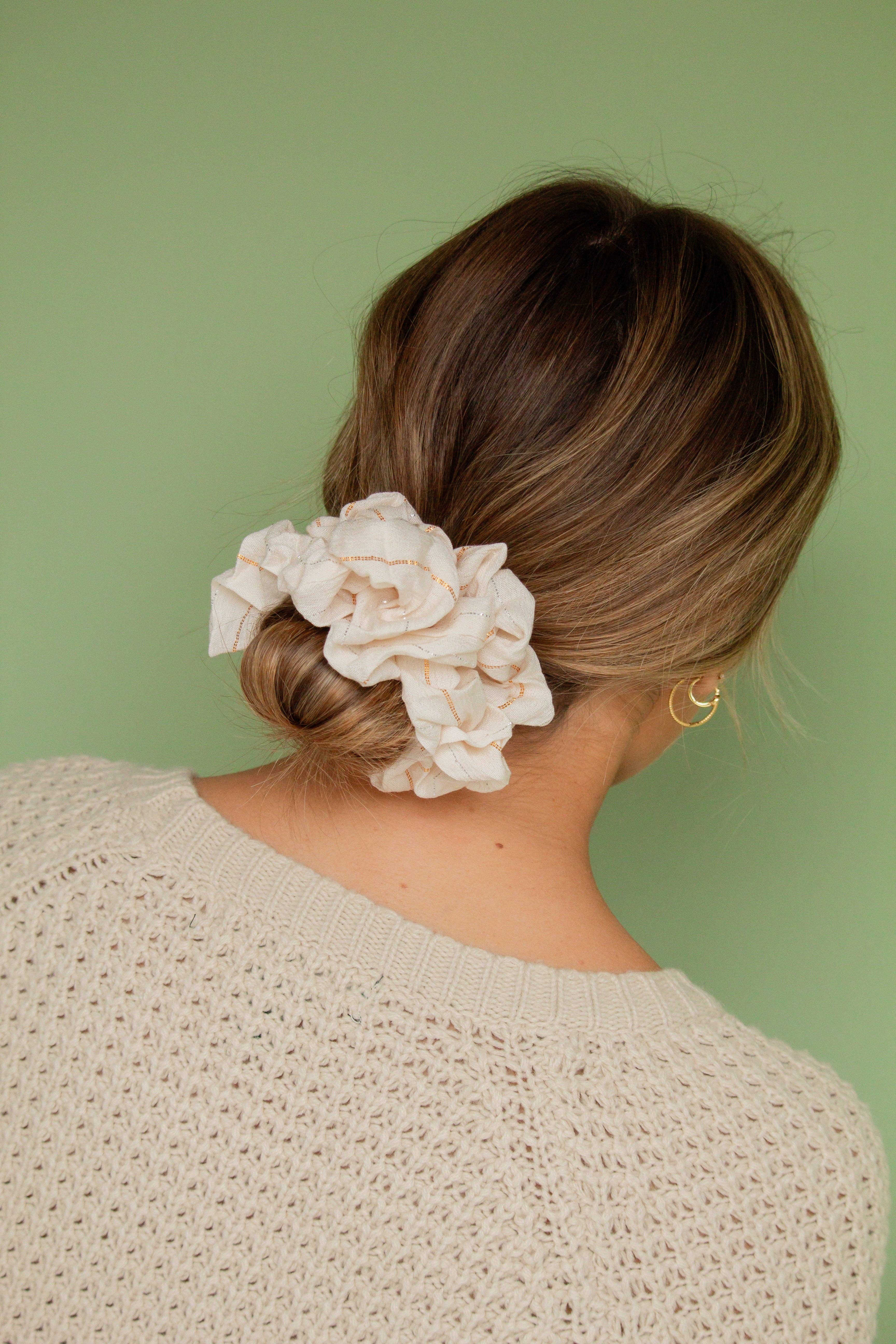 Shop Andi - Vente Chouchou – femme - Chouchou Jumbo Étincelant Argent & Or0