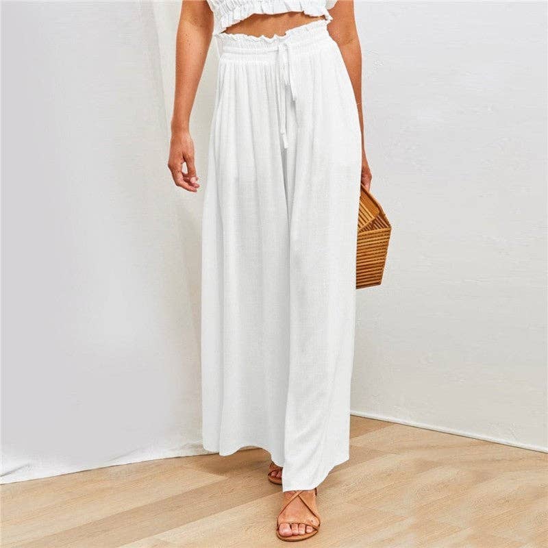 UZ Wholesale Store - Vendita all'ingrosso Pantalone - Donna - Pantaloni larghi in tinta unita dalla vestibilità rilassata1