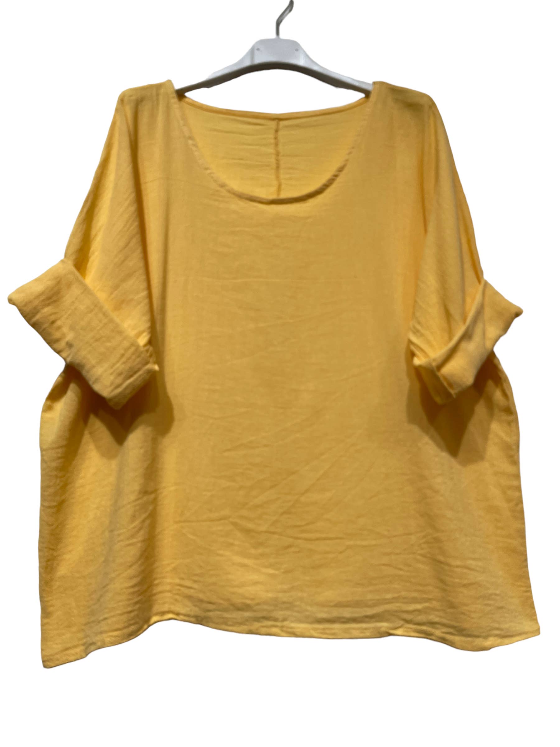 LINEN & COTTON HOUSE – Engroshandel T-shirt – til kvinder – Crop-top i bomuld og hør, bedst sælgende model 101147