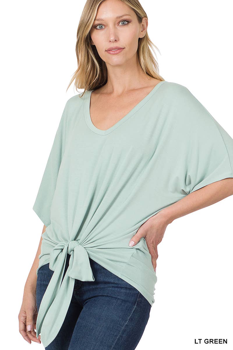 42POPS - Wholesale Tunic - Women's - ,..._ SI-18787 LUXE RAYON V-NECK TIE FRONT TOP11