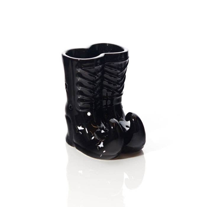 Langs - Venta al por mayor Calentador de cera - Botas de bruja para Halloween, quemador de cera, negro, recortado, cerámica