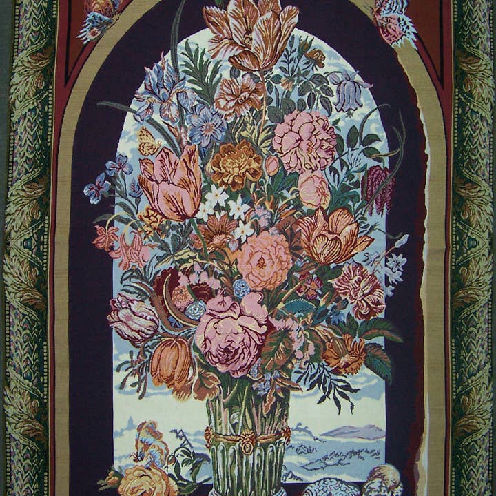 WH-EWF | EUROPEAN WINDOW FLOWERS TAPESTRY WALL HANGING for wholesale by SignareArt