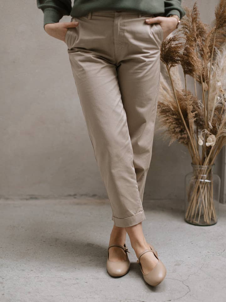 MIUMMASH DAMIAN TOMZIK - Wholesale Flats - Women's - Leather ballerinas - Mary-Jane - Beige 34-424