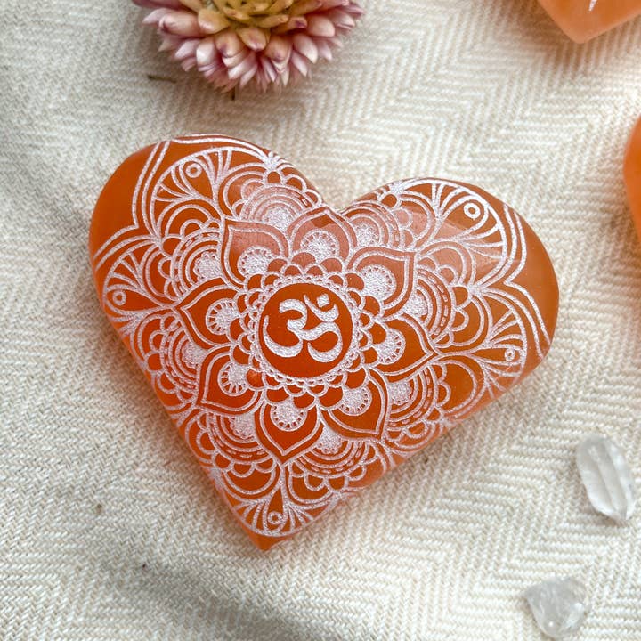 Fractalista Designs - Wholesale Spiritual Stone/Crystal - PEACH Selenite Heart Crystal Mother's Day Gifts For Women9