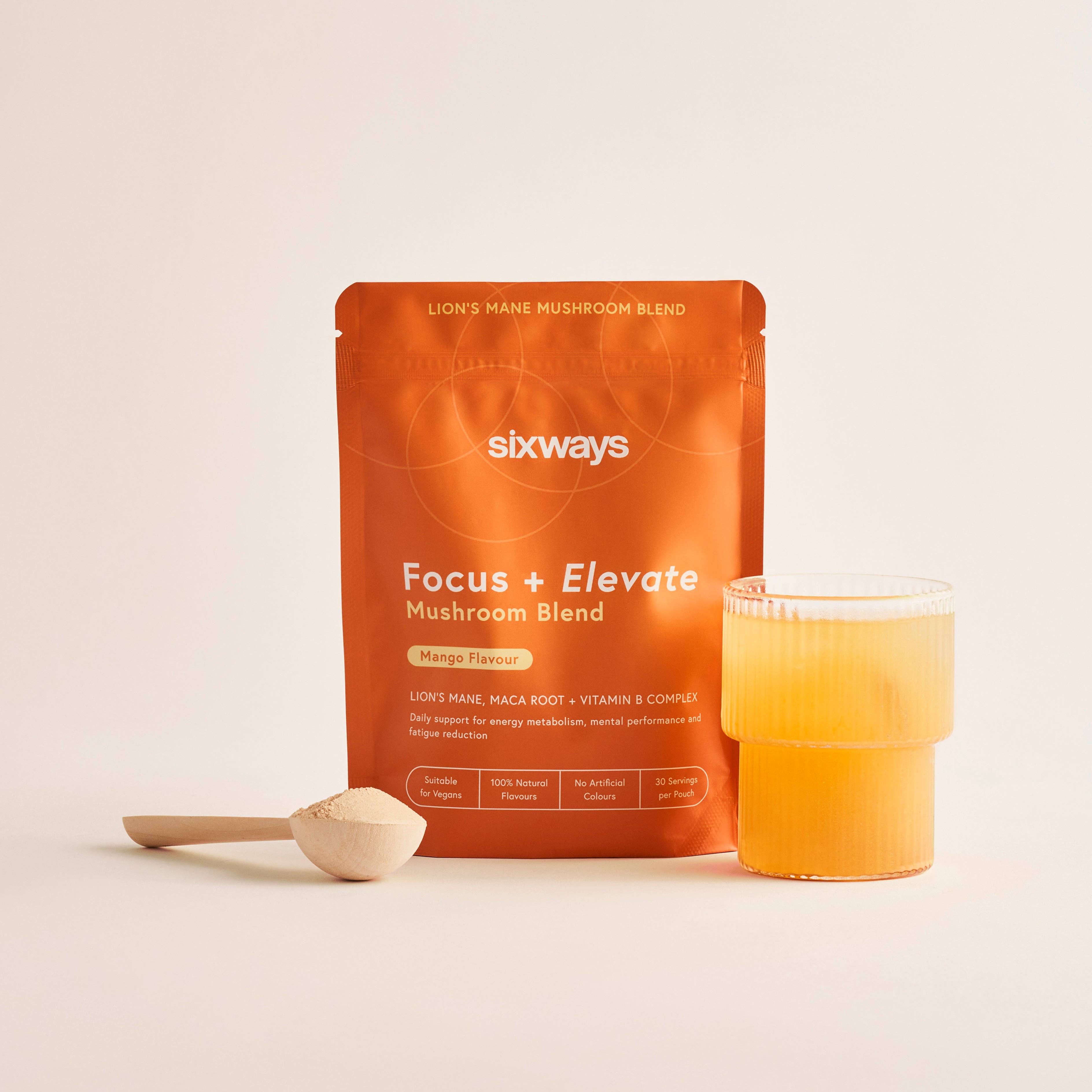 Sixways - Wholesale Powdered Health Drink - Focus & Elevate Mushroom Blend,Natural Energy, Daily Hydration Unflavoured, Electrolytes, Christmas gifts for her