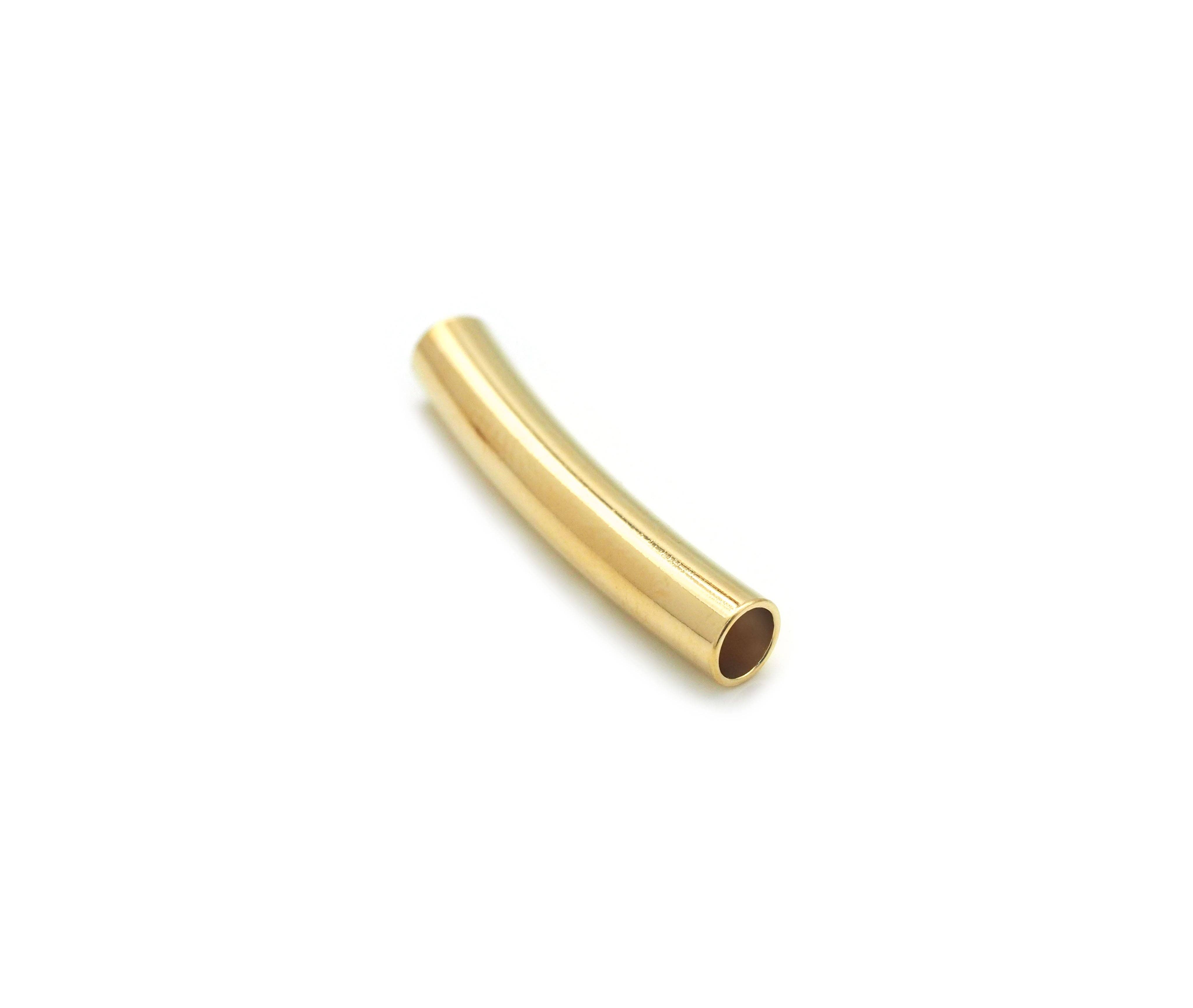 BestBeads&Beyond - Wholesale Beads - 18k Gold Filled Gold Curved Tube Spacer Beads, Sku#ZX1222