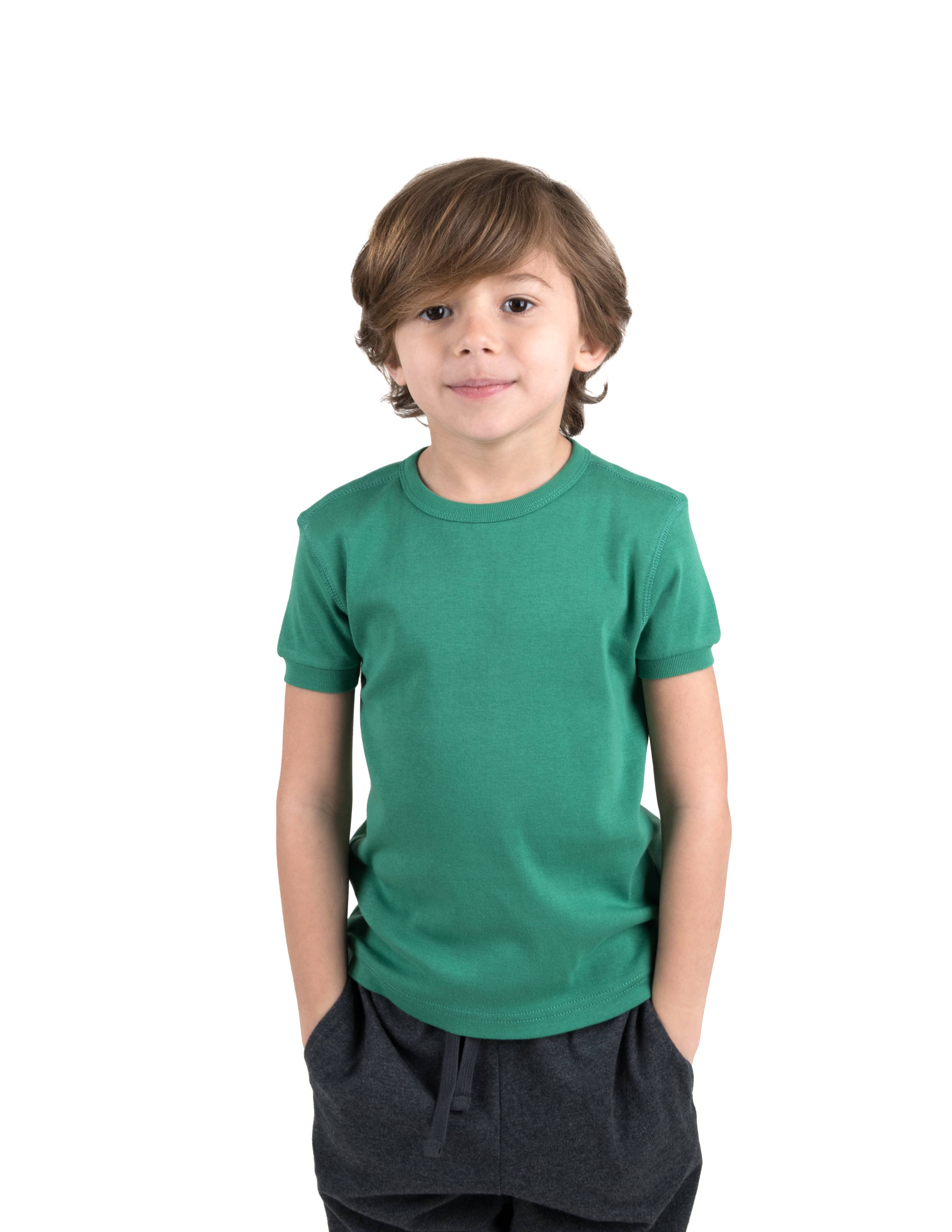 Leveret Pajamas - Venta al por mayor Camiseta - Niños - Camiseta básica de algodón de manga corta para niños para el regreso a la escuela7