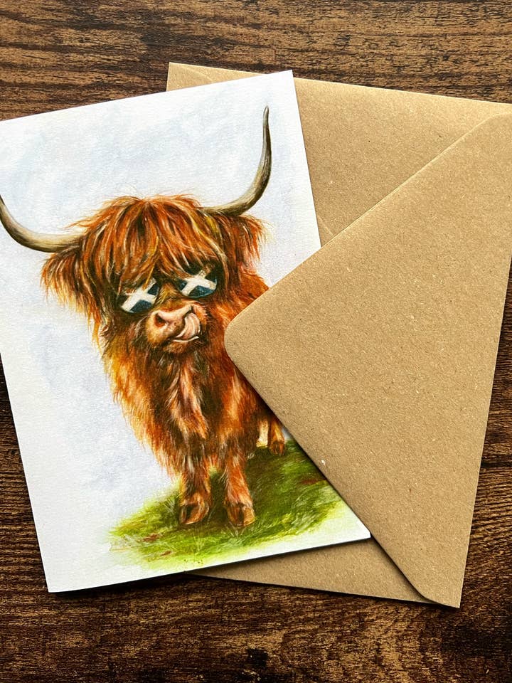 Keep it Coool (lykønskningskort) | Highland Cow Card for engroshandel hos Art by Lana Mathieson