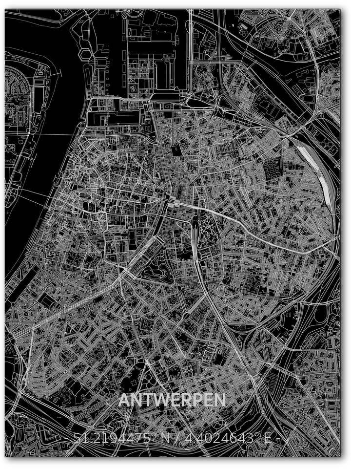 Citymap Antwerp | Aluminum wall decoration for wholesale by Brandthout.