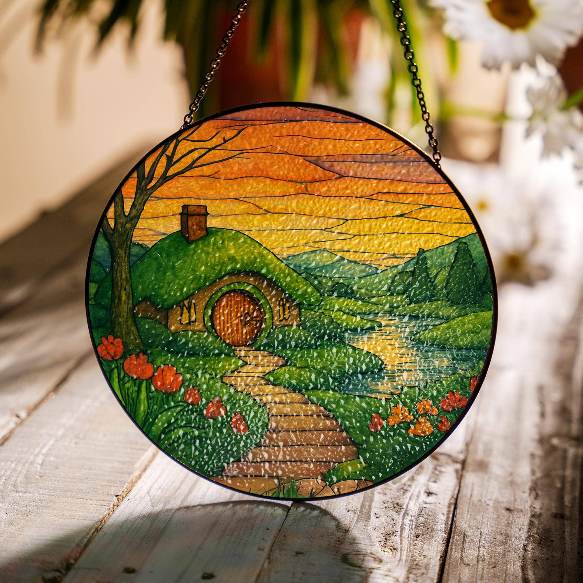 NVC Ecommerce LLC - Wholesale Suncatcher - The Shire Stained Glass Suncatcher, Hobbit House Decor5