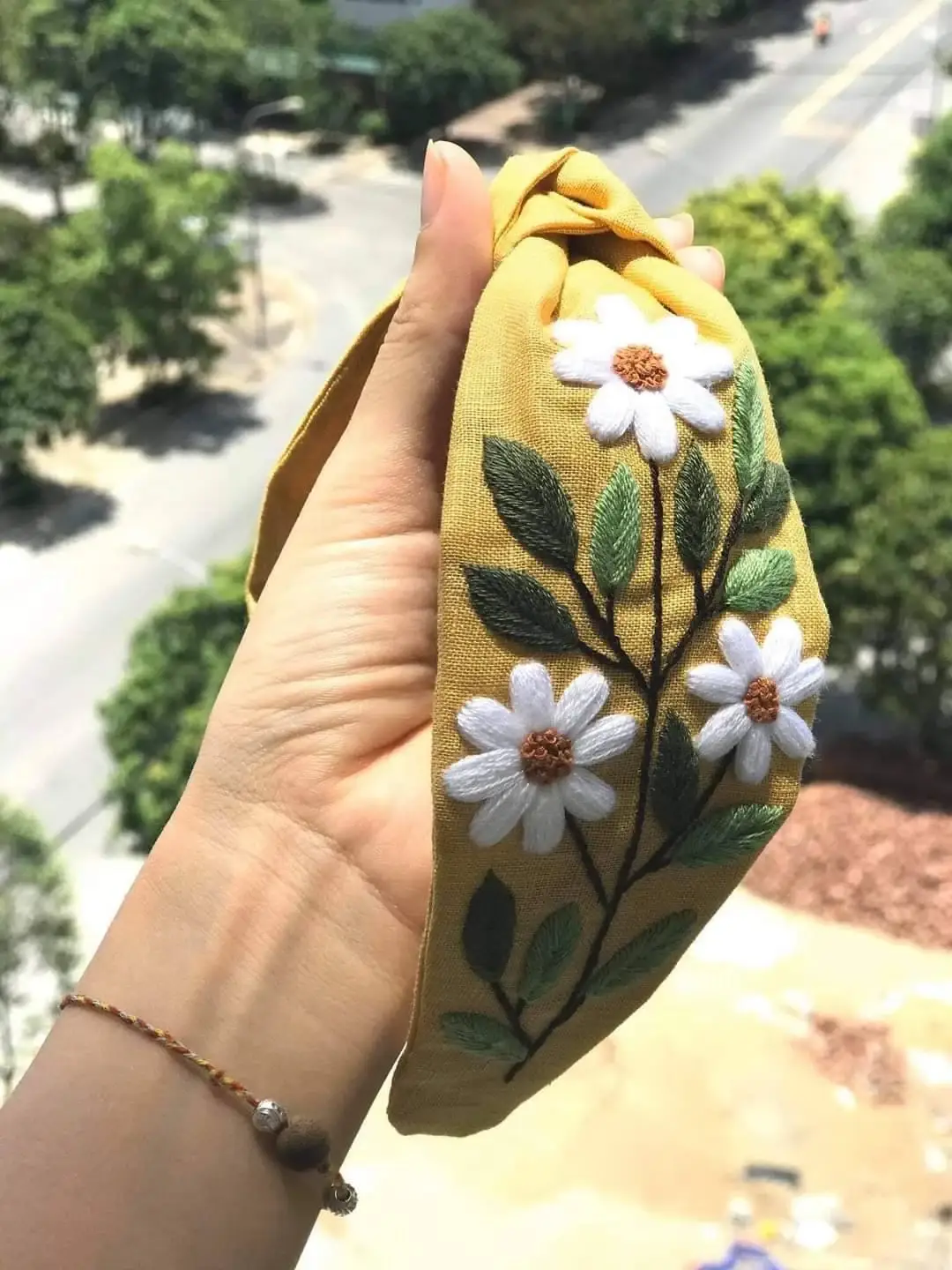 Quince Fables - Wholesale Fashion Headband - Women's - Floral Embroidered Linen Knot Turban, Collection Sofia ✅5