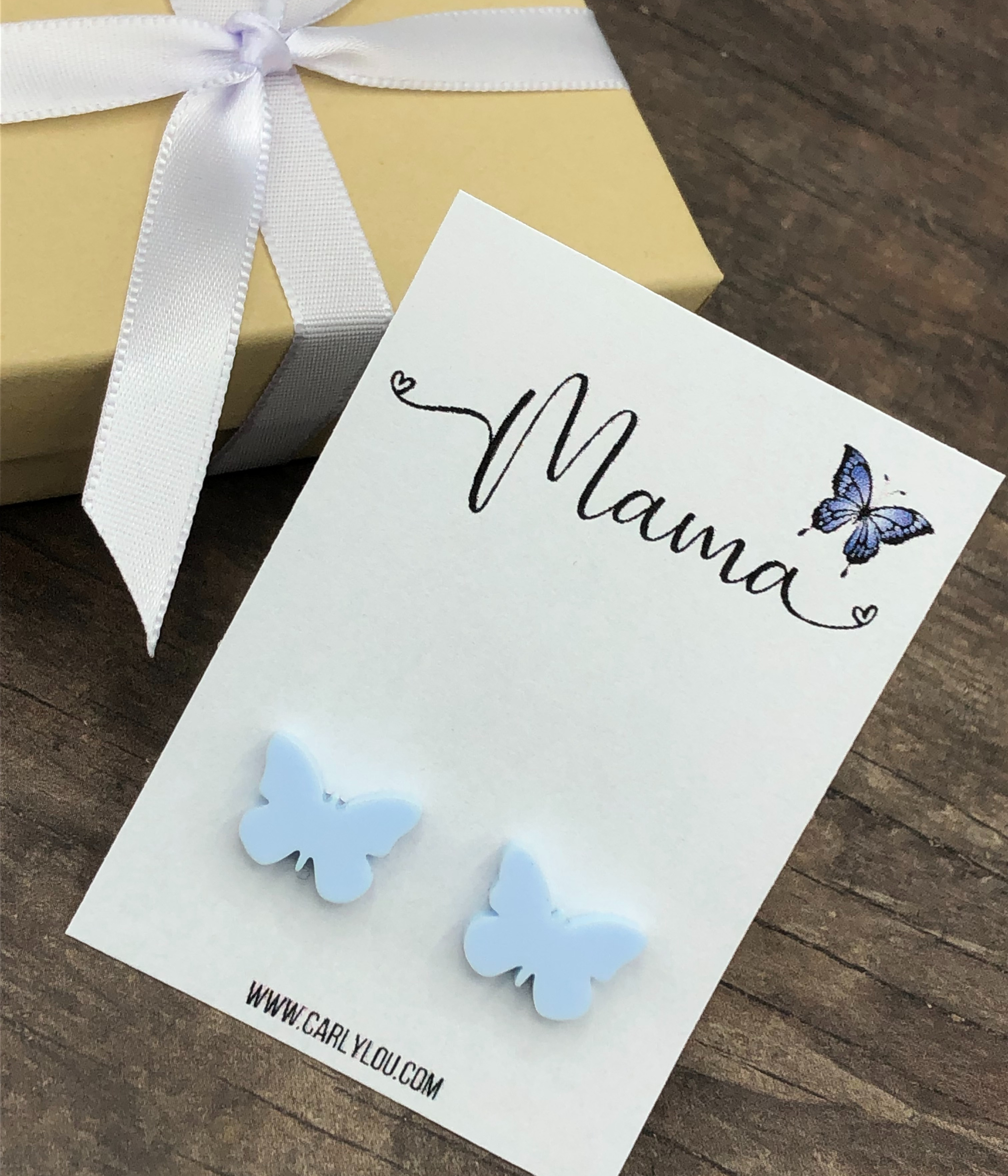 Carly Lou - Wholesale Stud/Post Earrings - Mama Butterfly Earrings - Mom Gift - Butterfly Earrings2