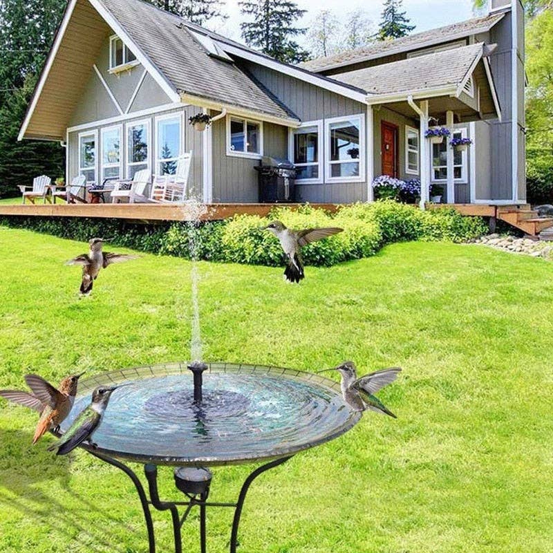 OutdoorSolarOutlet – wholesale Outdoor ornament/decor – Solar Fountain Pump 2.5W Circle Floating Solar Water Fountains Pump Built-in Battery Backup with 6 Nozzles5