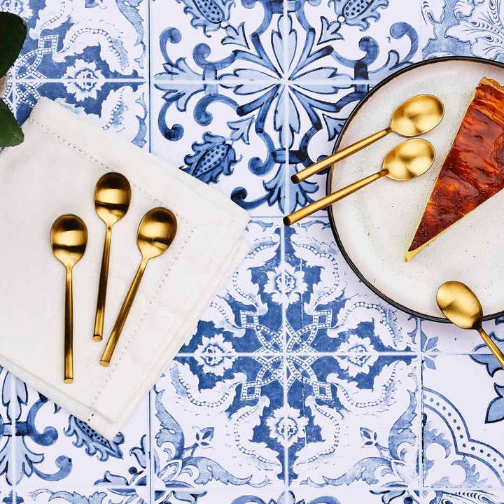 Björn - Wholesale Table Spoon (Cutlery) - Knut set of 6 small spoons - Gold1