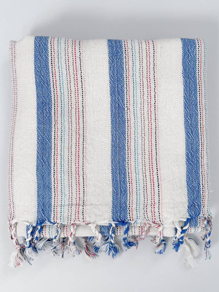 Toalla Montauk Azul Marfil para venta al por mayor de HOME & LOFT