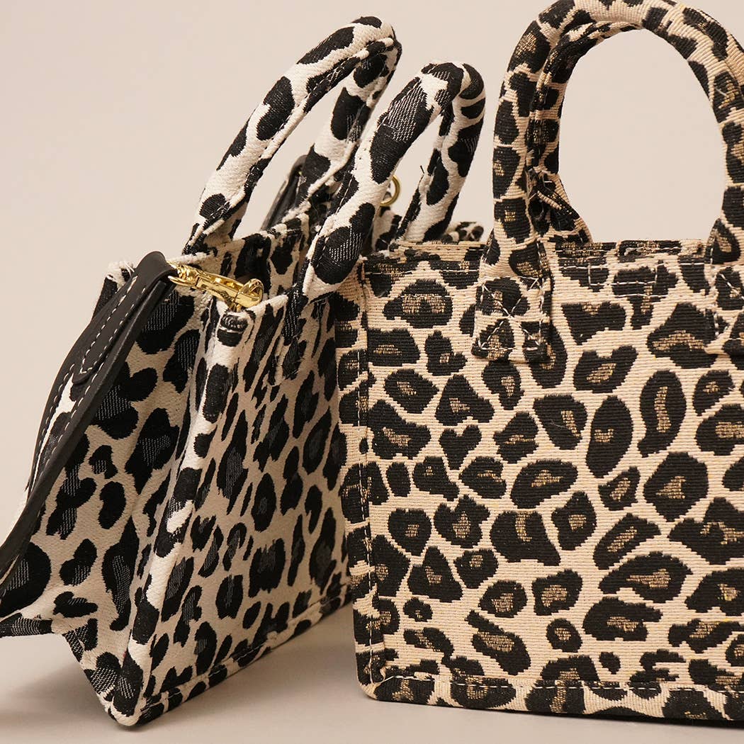 Fashion City – Sacola - Mulher por atacado – Bolsa Mini Tote com Estampa de Onça e Alça Removível16