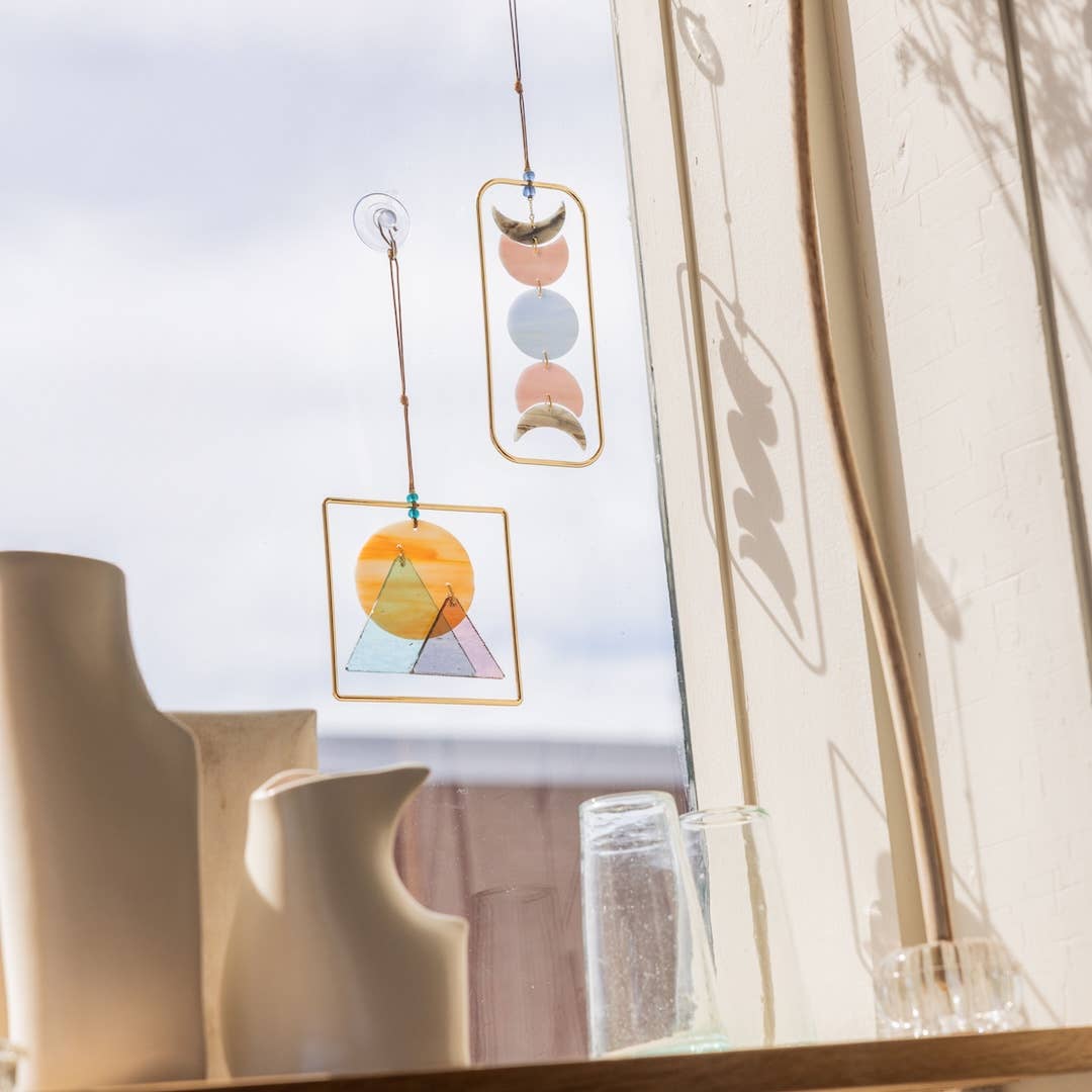 Scout Curated Wears - Wholesale Suncatcher - Stained Glass Light Catcher - Moon Phase1