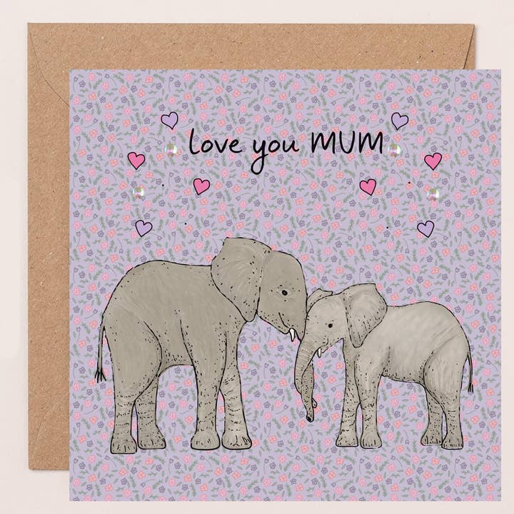 Mors dag-kort Älskar dig mamma Elefanter för wholesale av Apple & Clover