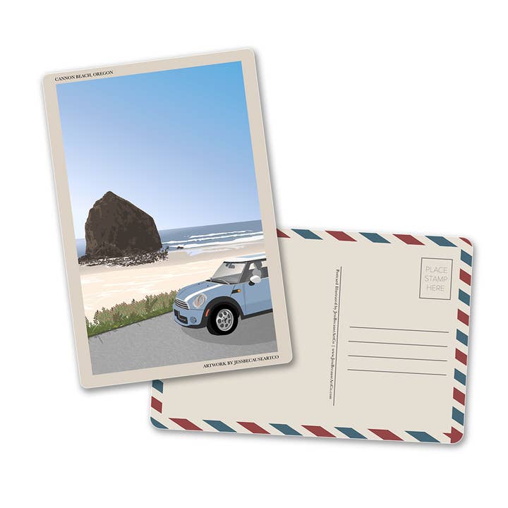 Cannon Beach: Oregon Retro Postcard for wholesale by JessBecauseArtCo