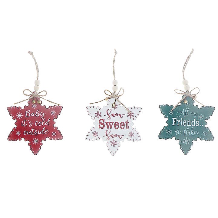 Flat Star Shape Ormanent With Text Asstd for wholesale by IH Casa Decor