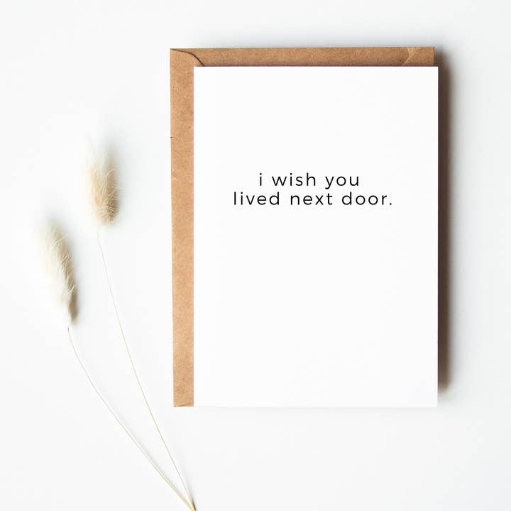 Wish You Lived Next Door: Family Friend Greeting Card for wholesale by The Cheeky Press