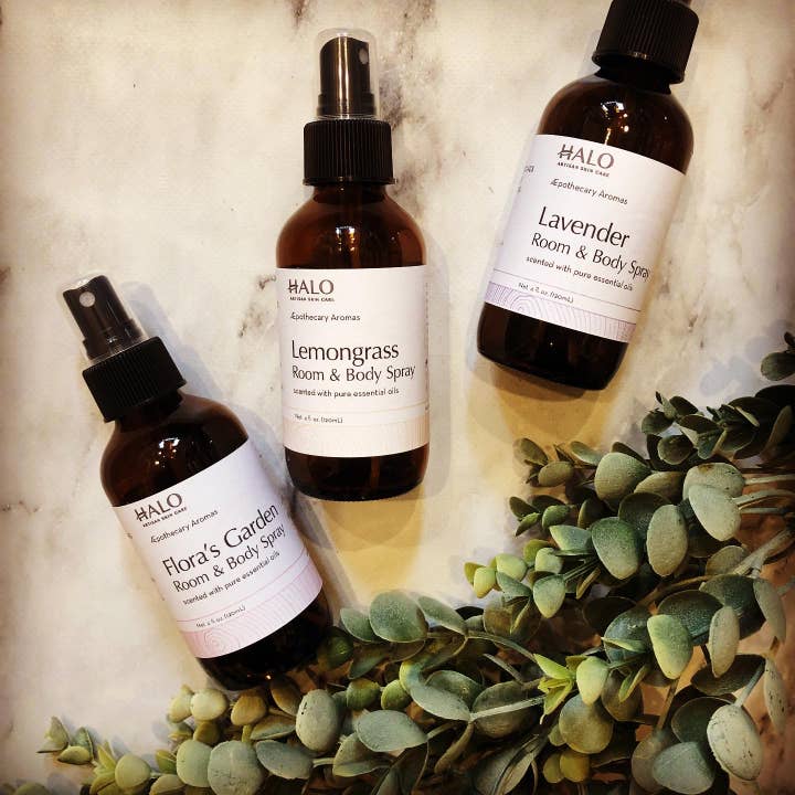 Essential Oil Room and Body Spray for wholesale by Halo Artisan Skin Care