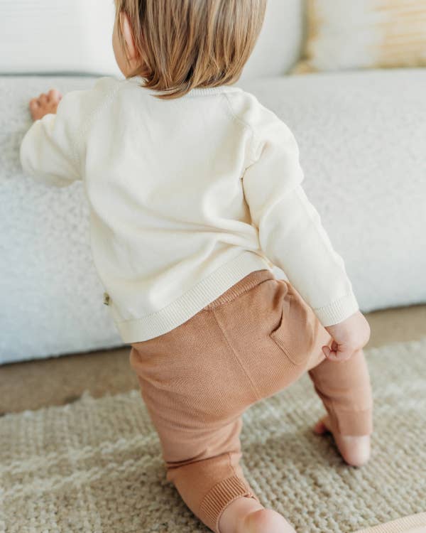 Natural Horse Jacquard Sweater Knit Baby Pullover (Organic Cotton) for wholesale on Faire7