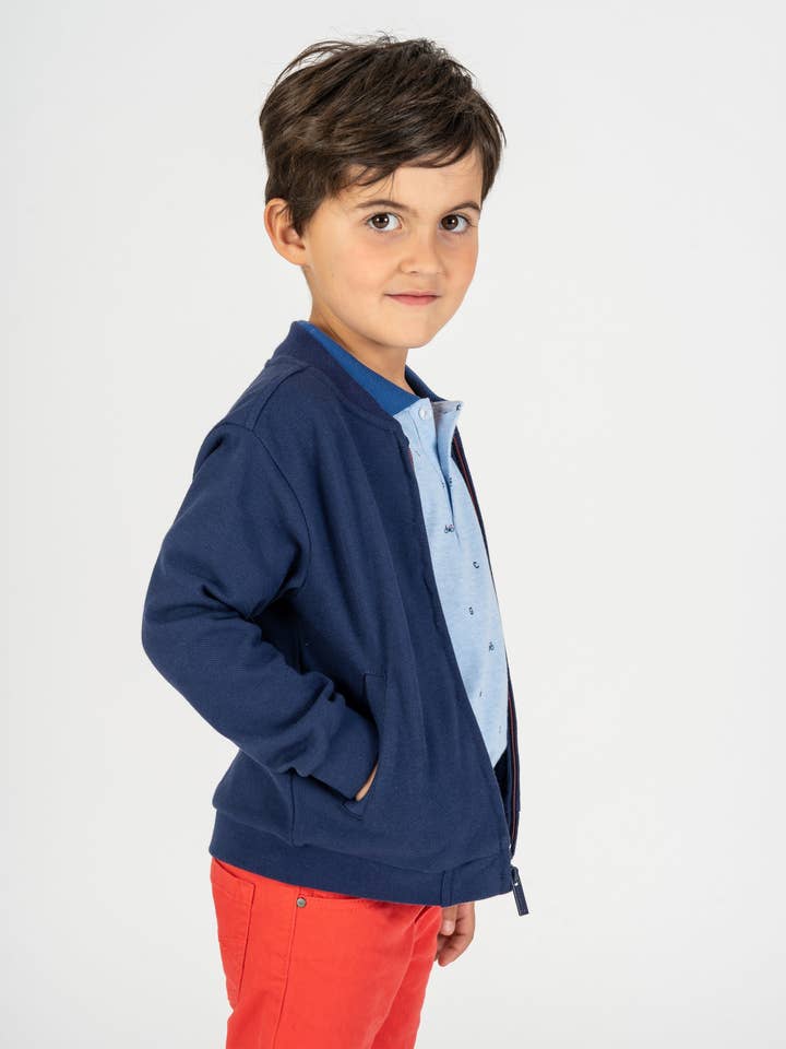 Navy boy sweatshirt for wholesale by Charanga
