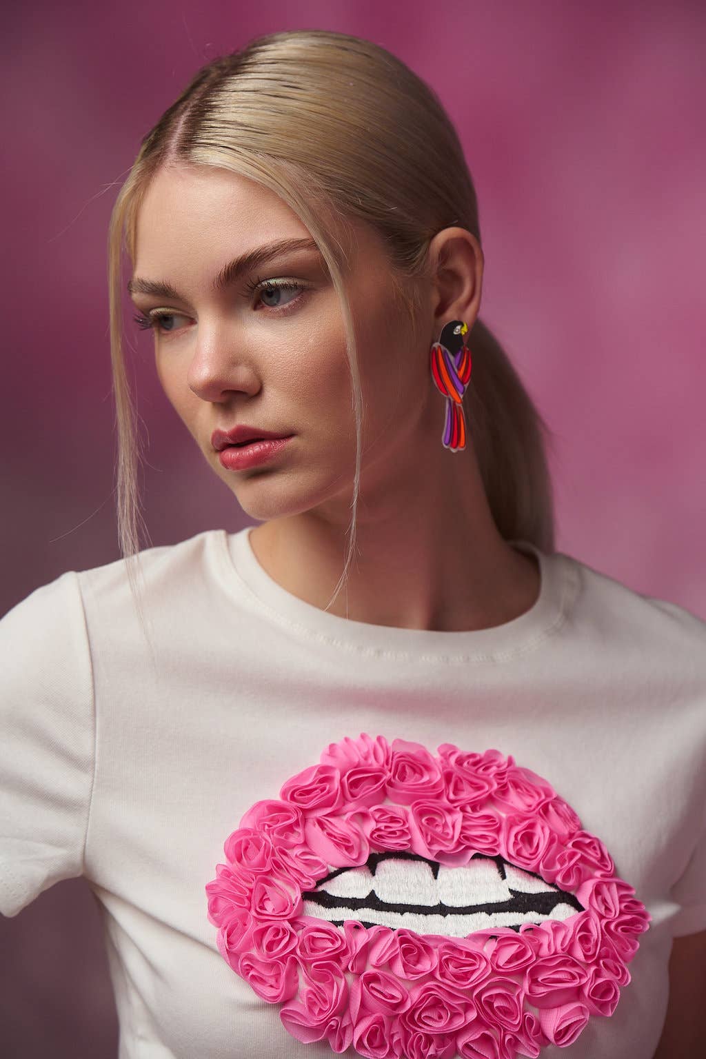 Funk Da Queen - Wholesale Stud/Post Earrings - Parrot Party – Plexiglass parrot earrings1