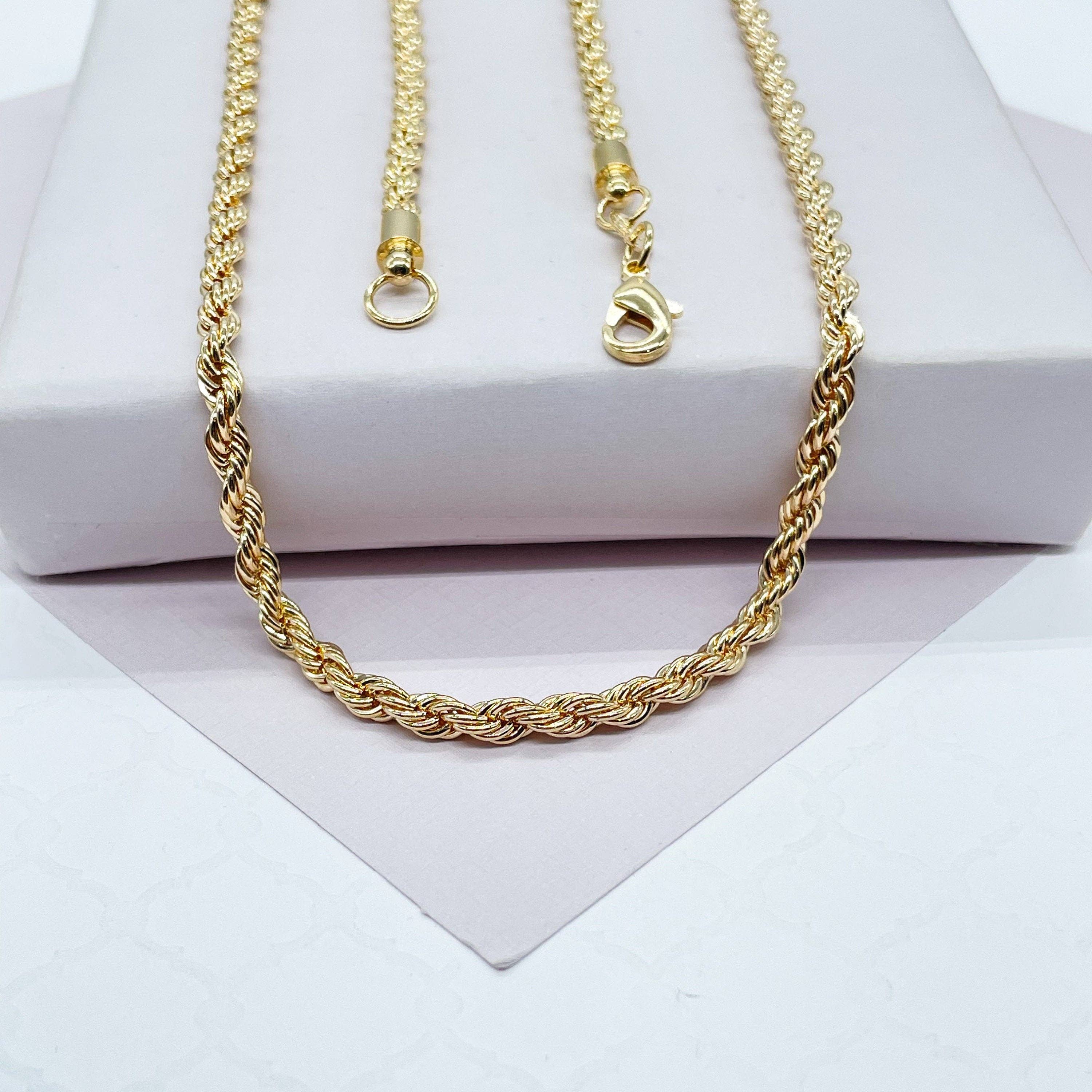 Milie - Wholesale Link & Chain Necklace - 18k GF 4mm Thick Rope Chain3