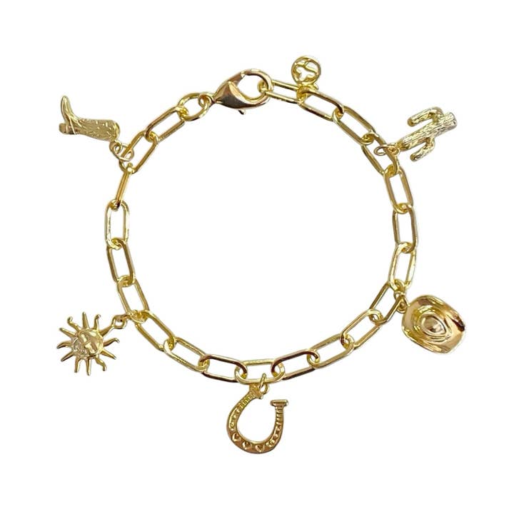 BRACELET CHARME WESTERN COWGIRL pour la vente par Sugar Bean Jewelry