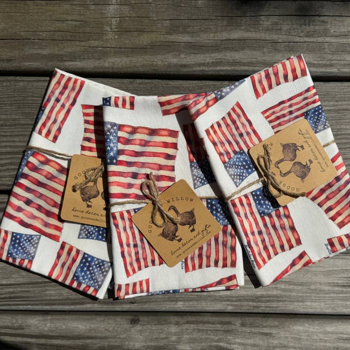 Goose and Willow - Wholesale Tea Towel - Tea Towel - The American Flag Linen Cotton2