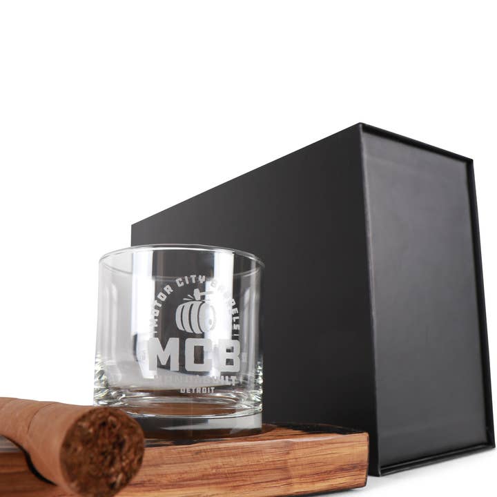 Motor City Barrels - Wholesale Cocktail/Liquor Glass - Cigar Holder with Rocks Glass10