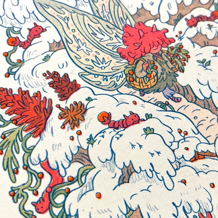 Natalie Andrewson - Wholesale Art Print - Chestnut Fairy Riso Print