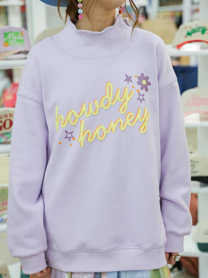 HOWDY HONEY MOCKNECK for wholesale by Summer Tees