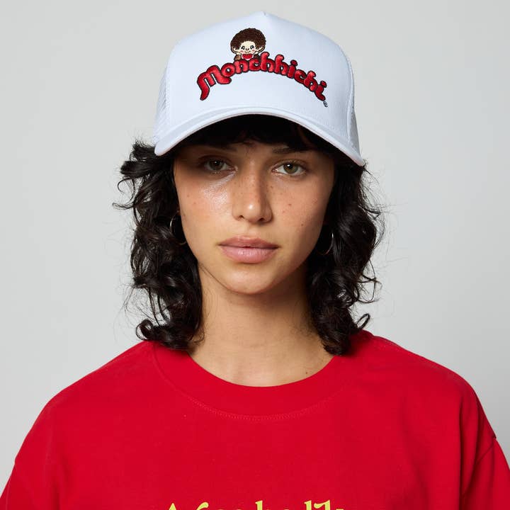 SAMII RYAN - Wholesale Trucker Hat - Women's - Monchhichi™ Logo Trucker Hat, White1