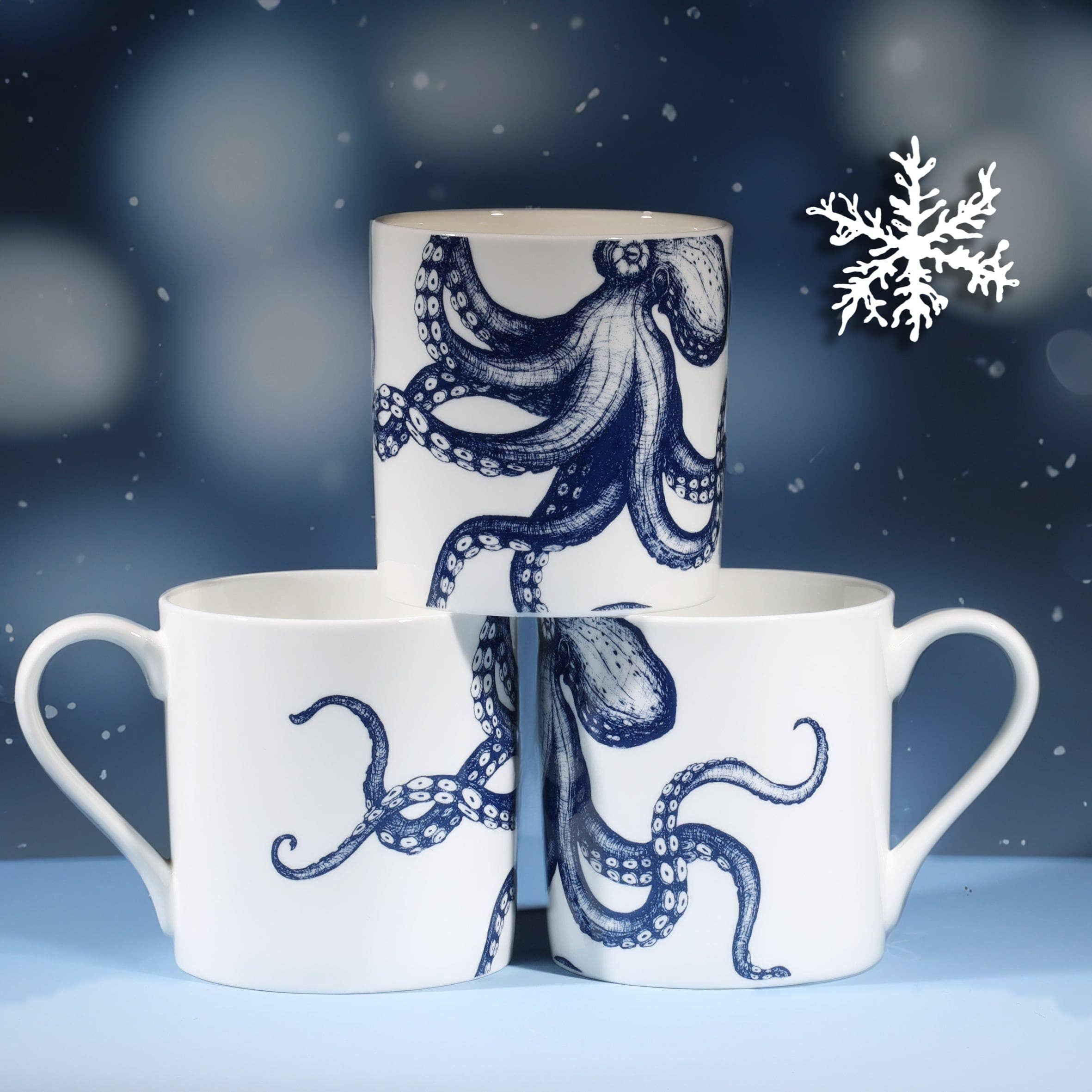 Cream Cornwall - Wholesale Coffee Mug - Bone China Octopus Mug1