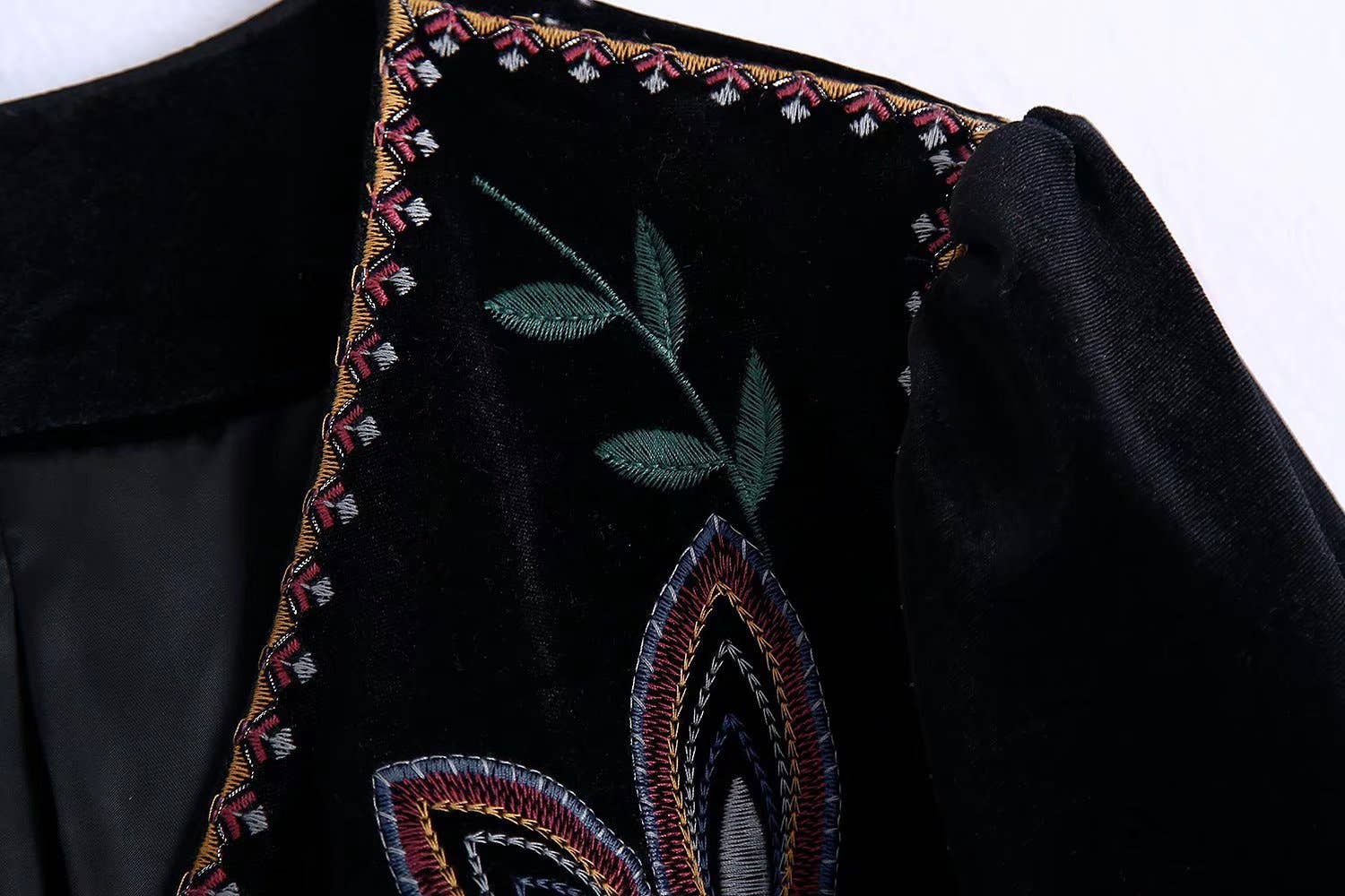 Black Vintage Floral Embroidered Cardigan Jacket for wholesale on Faire3
