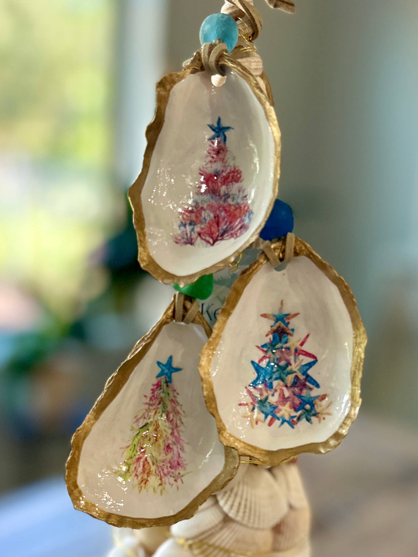 Coast and Cork - Wholesale Ornament - Coastal Christmas Tree Ornament - Oyster Shell3