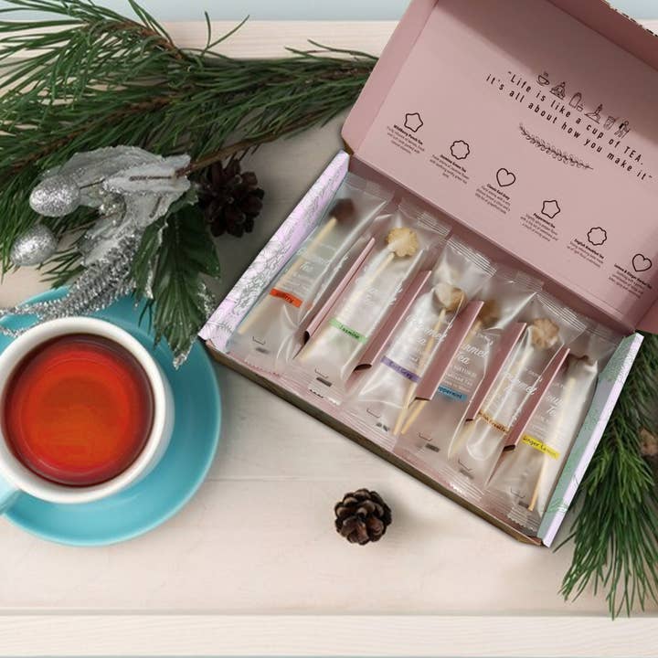 Northern Tea Company – Großhandel Teebeutel – Tea-Pop Geschenkbox-Set, Elegante Box mit 18 Köstlichen Tea-Pops