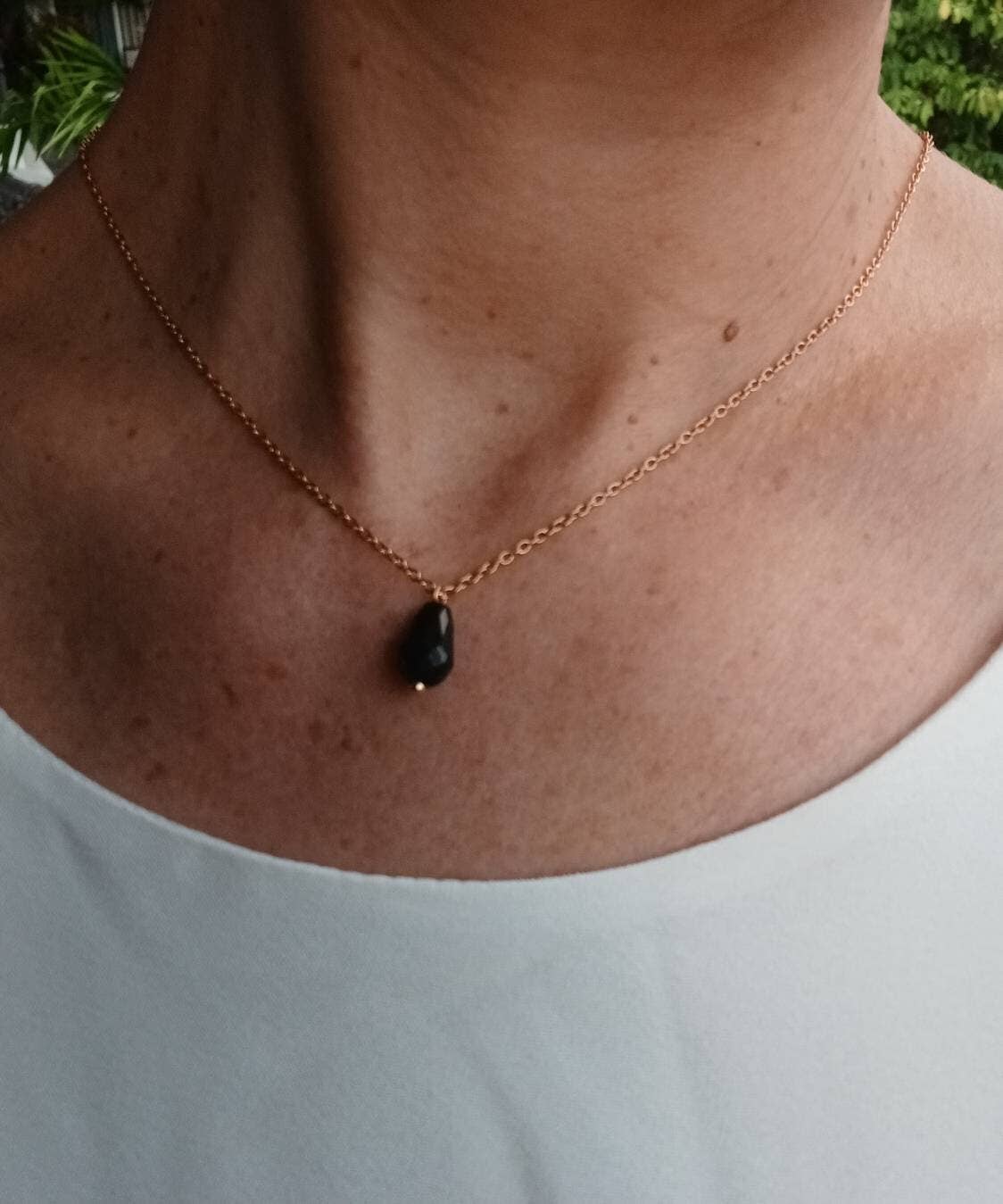 L'atelier du 6 - Wholesale Choker/Collar - Black Pearl Back Necklace - Evening Back Necklace5