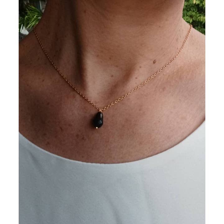 L'atelier du 6 - Wholesale Choker/Collar - Black Pearl Back Necklace - Evening Back Necklace5