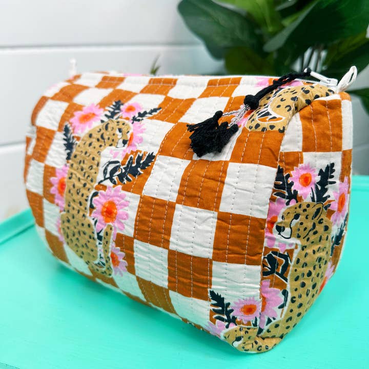 Folklore Couture - Wholesale Makeup/Cosmetic Bag - Quilted Makeup Bag | Travel Cosmetic Toiletry Bag | Jaguars1