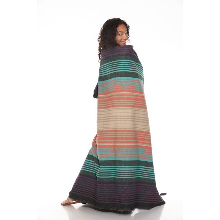 Lakhays Collection Inc. - Wholesale Throw Blanket - Sediment Striped Cotton Blanket