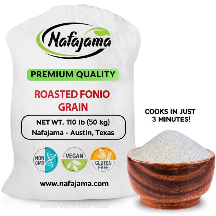 Nafajama Fonio Torréfié Premium - 1 Sac (110 lb / 50 kg) pour la vente par Nafajama