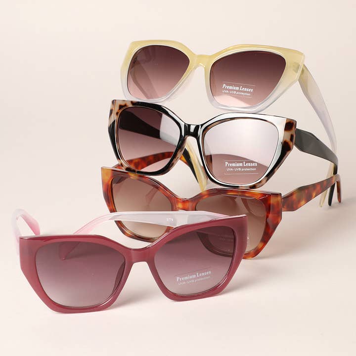 Occhiali da sole con design sfumato a colori per la vendita all'ingrosso da parte di Fashion City